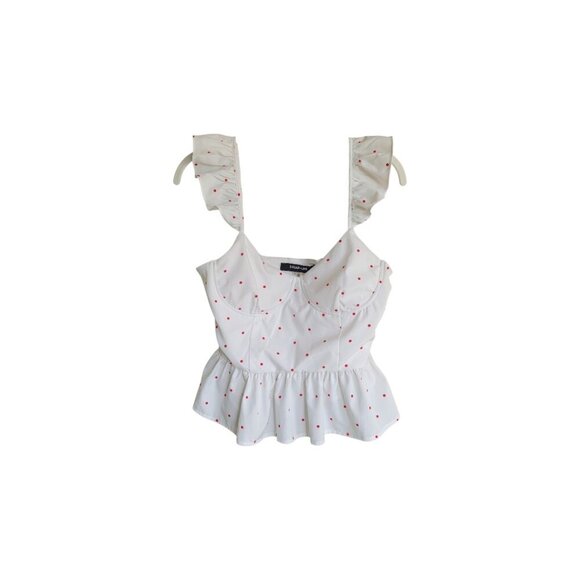 Sugarlips Red Polka Dot Corset Top Size M whimsical fun summer romantic - Picture 8 of 8